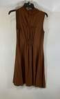 NWT Guido Lombardi Womens Brown Sleeveless Short Length Shift Dress Size Small image number 2