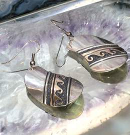 Navajo Artisan T. Singer Sterling Silver Dangle Earrings