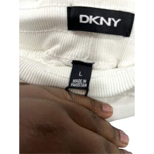 NWT DKNY Mens Jogger Pants Elastic Waist Drawstring Tapered Leg White Size Large image number 5