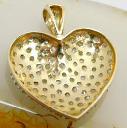 10K Yellow Gold Diamond Accent Pave Heart Pendant 3.0g alternative image