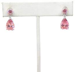 Contemporary 925 Red & Brown Faceted Glass Rings & Pink Cubic Zirconia Earrings alternative image