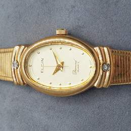 Elgin ED306 Gold Tone W/ Diamonds Accents Quartz Dress Watch