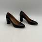 Coach Womens Black Leather Round Toe Slip On Block Pump Heels Size 9 image number 2
