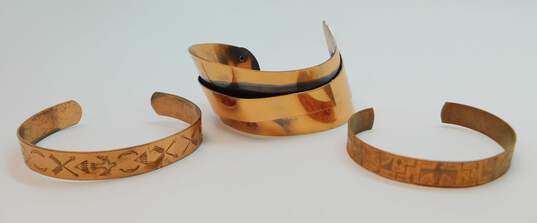Variety Modernist & Southwestern Inspired Copper Cuff Bracelets 61.5g image number 2