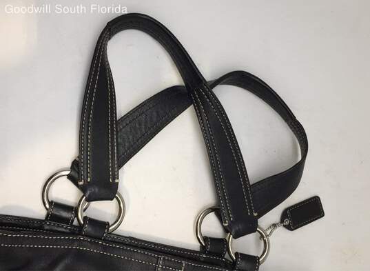 Coach Womens Black Leather Handbag image number 4