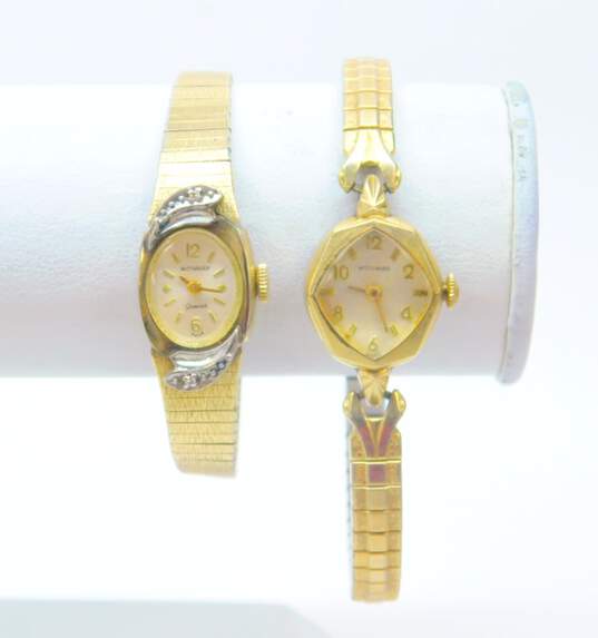Ladies Vintage Wittnauer Geneve Diamond Accent & RGP Jeweled Wrist Watches 36.0g image number 1