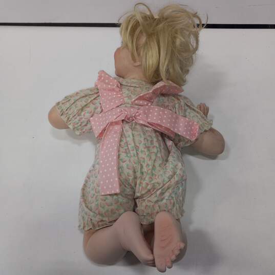 Porcelain Baby Girl Doll with Blonde Hair image number 5
