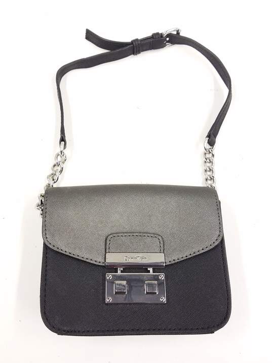 Calvin Klein Saffiano Leather Crossbody Bag in Black