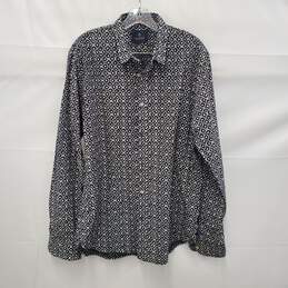 Scotch & Soda MN's Black & White Geo Print Long Sleeve Shirt Size XL