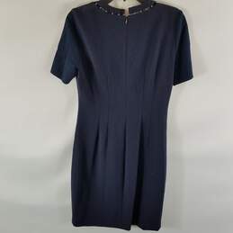 Elie Tahari Women Dark Blue Short Sleeve Dress 8 NWT alternative image
