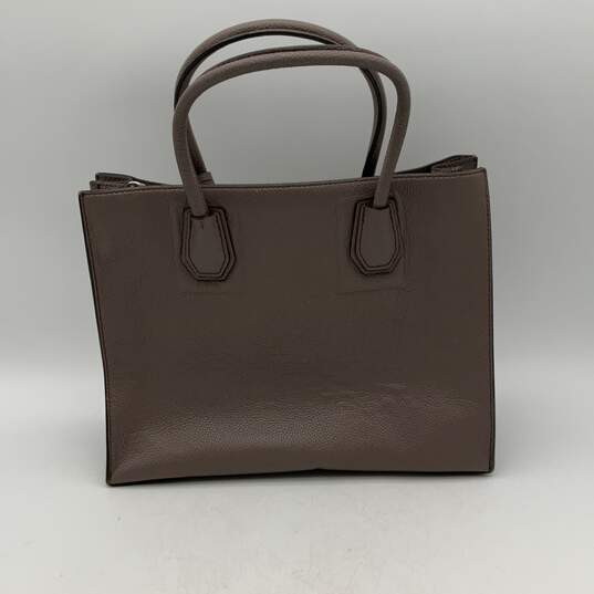 Michael Kors Womens Mercer Gray Leather Lock Charm Convertible Tote Handbag image number 2