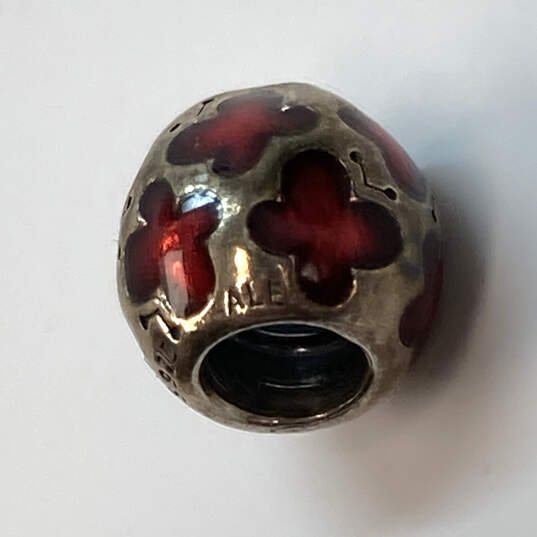 Designer Pandora S925 ALE Sterling Silver Red Enamel Butterfly Beaded Charm image number 4