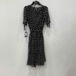 NWT Tommy Hilfiger Womens Black White Polka Dot V-Neck Wrap Dress Size 8 alternative image