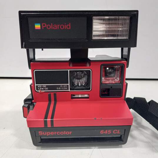 Polaroid Supercolor Model 645 CL Color Red With Case Untested image number 3