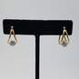 14k Gold Double Hoop Cubic Zirconia Earrings 1.7g image number 1