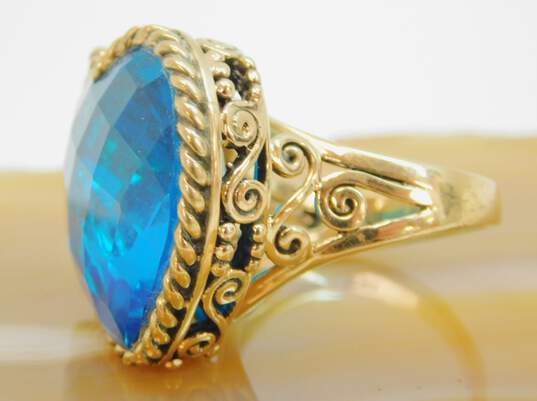 Sajen Bronze Faceted Blue Quartz Heart Swirl Ring 12.1g image number 3