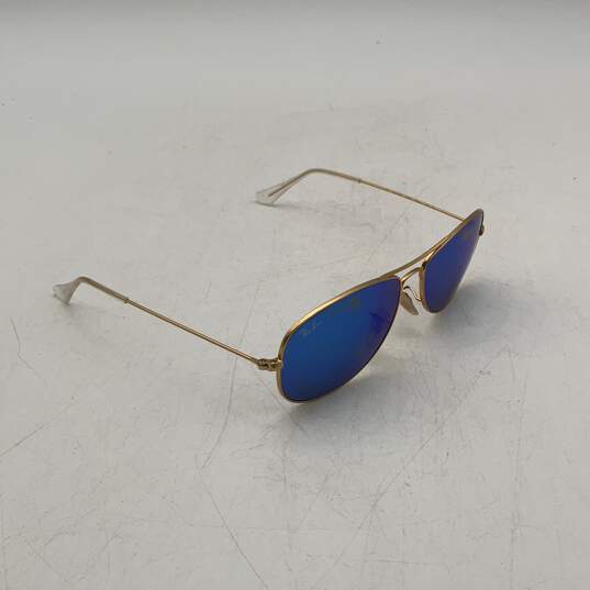 Ray Ban Womens Gold Blue Full Rim UV Protection Aviator Sunglasses image number 1