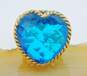 Sajen Bronze Faceted Blue Quartz Heart Swirl Ring 12.1g image number 2