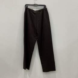Giorgio Armani Womens Brown Silk Flat Front Straight Leg Dress Pants Size 10 alternative image