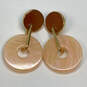 Designer J. Crew Gold-Tone Push Back Round Fashionable Dangle Earrings image number 2