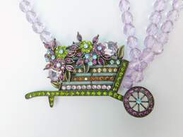 Heidi Daus Glass & Tanzanite Flower Wagon Statement Necklace for Repair alternative image