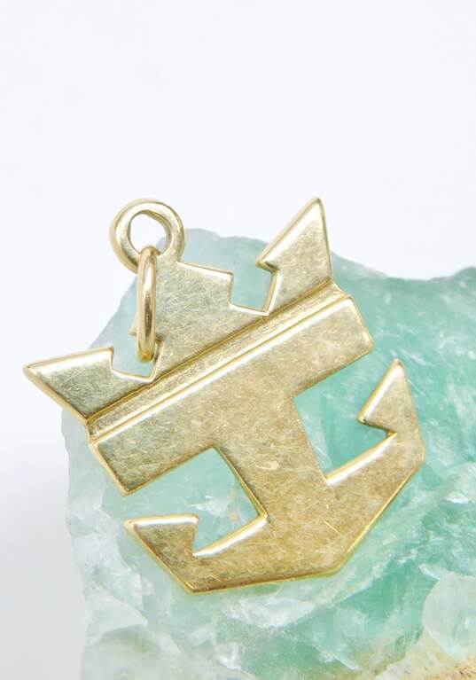 14K Yellow Gold Anchor Pendant 2.0g image number 3