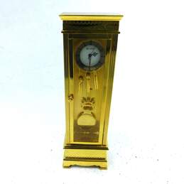 Bulova Piedmont Brass Tone Miniature Grandfather Clock IOB Untested alternative image