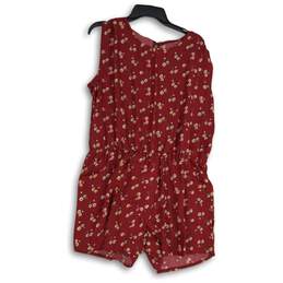 NWT Acevog Womens Red Floral Sleeveless Halter Back One-Piece Jumpsuit Size XXL