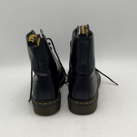 Dr Martens Womens Air Wair Black Leather Round Toe Lace-Up Combat Boots Size 12 image number 4