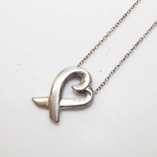 Tiffany & Co. Sterling Silver Paloma Picasso Heart Pendant Necklace image number 1