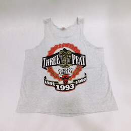 VTG 1993 Chicago Bulls NBA World Champs Three Peat Men's Tank Top Shirt SZ XL