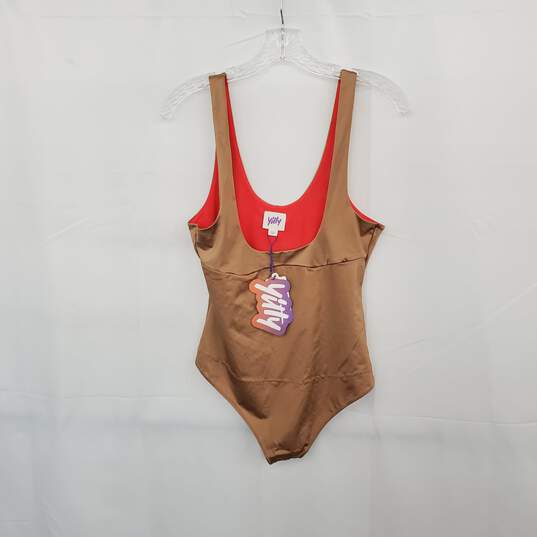 Yitty Brown Sugar Headliner Shaping Open Bust Thong Bodysuit WM Size XL NWT image number 1