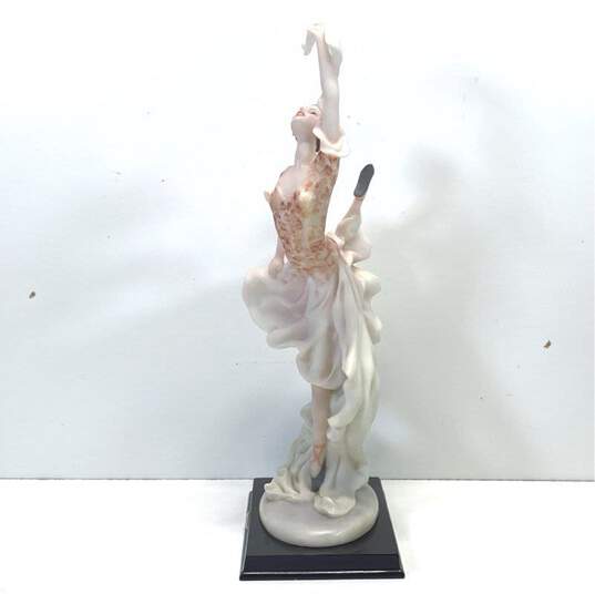Vintage De Capoli Collection 15in Tall Porcelain Statue Red Dress Dancer image number 3