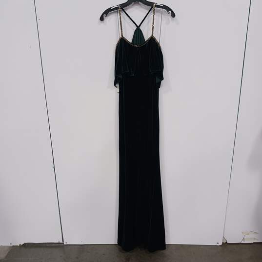 Women’s Aidan Mattox Cold-Shoulder Velvet Column Gown Sz 8 NWT image number 2