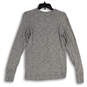 Womens Gray Heather Crew Neck Criss Cross Hem Pullover Sweatshirt Size XS image number 2