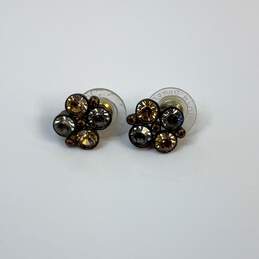 Designer Joan Rivers Gold-Tone Crystal Cut Stone Flowers Stud Earrings alternative image