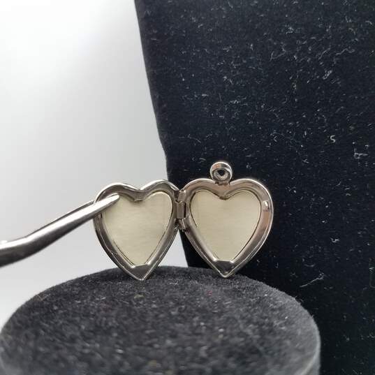 Sterling Silver 14" -17 1/2" Necklace Locket Heart Pendant Bundle 5pcs 14.0g image number 3