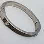 Michael Kors Silver Tone Crystal Hing Bangle Bracelet  40.1g image number 2