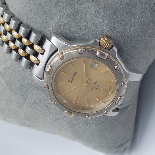 Bulova Marine Star Two Toned W/Date Window Watch image number 4