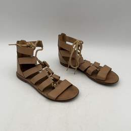 Michael Kors Womens Brown Leather Open Toe Back Zip Gladiator Sandals Size 6M alternative image