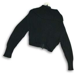 Aerie Womens Black Knitted Long Sleeve Full-Zip Sweater Size Medium alternative image