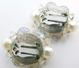 Vintage Icy Aurora Borealis & Faux Pearl Clip-On Earrings Necklaces & Bracelet 169.9g alternative image