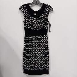 White House Black Market Women's Black/White Polka Dot Stretch Dress Size XS