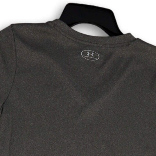 Womens Gray Heatgear Short Sleeve V-Neck Stretch Pullover T-Shirt Size S