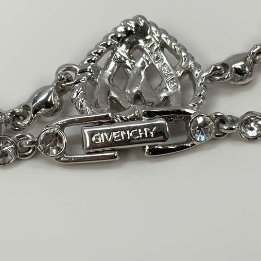 Designer Givenchy Silver-Tone Crystal Cut Stone Heart Charm Bracelet image number 4
