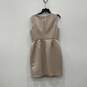 Armani Collezioni Womens Beige Sleeveless Back Zip Sheath Dress Size 8 With COA image number 2