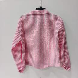 Nordstrom BP Pink Magenta Pinstripe Button Up Long Sleeve Shirt Size S NWT alternative image