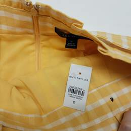 Ann Taylor yellow and white gingham pencil skirt size 0 nwt alternative image