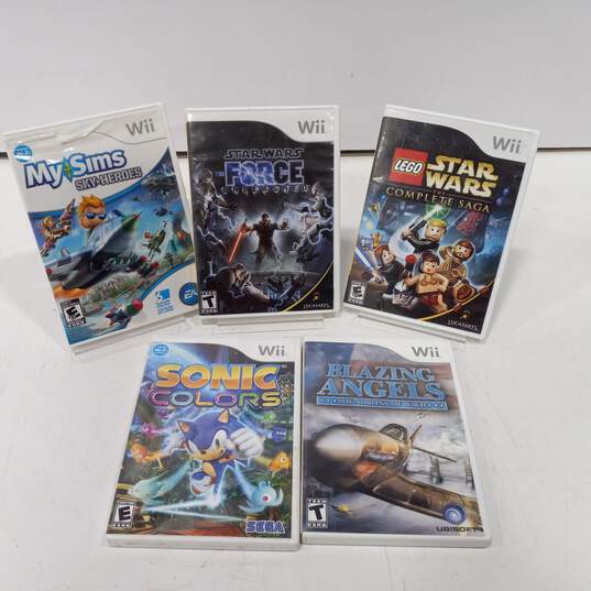 Bundle of 5 Assorted Nintendo Wii Video Games image number 1
