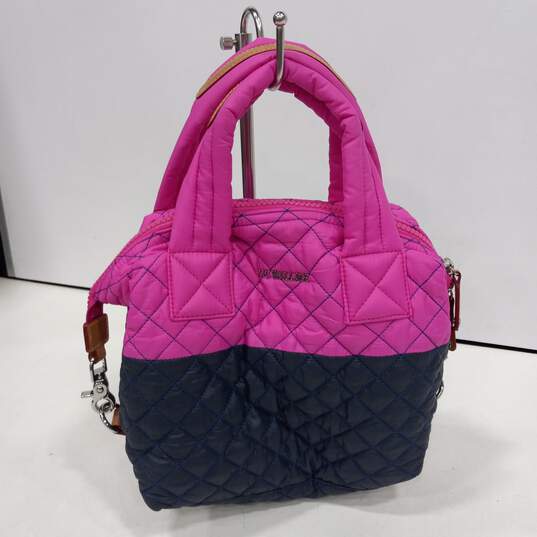 MZ Wallace Pink & Black Quilted Tote Handbag image number 1